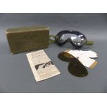 WWII USAAF polaroid flying goggles type B8 with polarising spare lens,