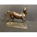 A Spelter figure of a galloping horse, 21.