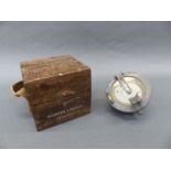 A medium landing compass with military marks 6B/34 in original wooden case