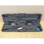 Fabarm hard gun case with fitted interior and slide clasps, 96x26cm.