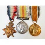WWI medal trio awarded to 9908 Pte. M.S.