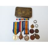 WWI Burrows family medal group comprising 1914/1915 Star to 2484 G.S.