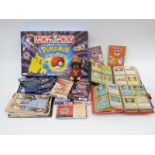 Over 300 Pokemon cards including shiny and high value examples together with empty card boxes,