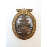 WWII German Third Reich High Seas Fleet War Badge.