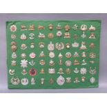 Seventy two mainly WWI era military cap badges including Irish and Scottish regiments, Connaught,