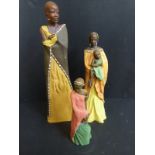 Three Mashavu Soul Journeys African figures including two limited edition examples