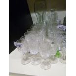 A group of cut glass to include Baccarat decanter and another