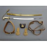 British 1831 pattern General's Mameluke sword with ivory slat grip,