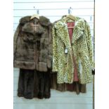 Five vintage fur coats comprising two full length and three short