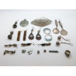 A collection of white metal Indian/ Eastern earrings etc