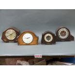 Three British made 1930s mantel clocks including a single train bakelite example,
