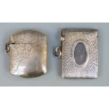 Two hallmarked silver vesta cases, one Birmingham 1910 maker William Henry Sparrow,