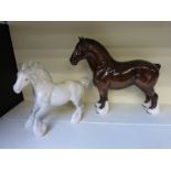 Beswick grey Cantering Shire and Burnham Beauty