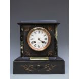 J W Beson, Ludgate Hill, London, 19thC slate mantel clock with signed movement no 34276,