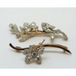 A Belle Epoque diamond set brooch/ pendant in a floral design