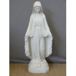 A faux alabaster figure of the Virgin Mary,