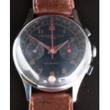 Chronographe Suisse gentleman's chronograph wristwatch with date aperture at 6 o'clock,