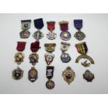 Fifteen hallmarked silver and enamel Masonic jewels / medals,