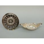 A Victorian hallmarked silver pierced bon bon dish of boat form,
