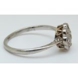 An 18ct white gold ring set with diamonds in a cluster (size R)