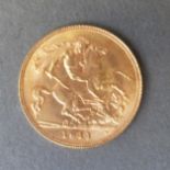 A 1911 gold half sovereign