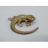 An Austrian Bergman or similar cold painted bronze model of a lizard,