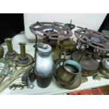 Veritas MkI and Pri-Mus stoves, brassware,