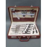 A cased set of Bachmayr Solingen chef's knives