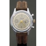 Charles Nicolet Tramelan gentleman's chronograph wristwatch with gold hands and dot markers,