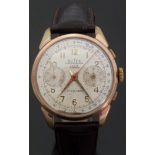 Butex Chronographe Suisse gentleman's chronograph wristwatch with gold minute and hour hands and