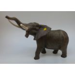 Beswick large elephant in matt glaze