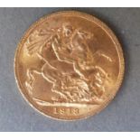 George V 1913 gold full sovereign