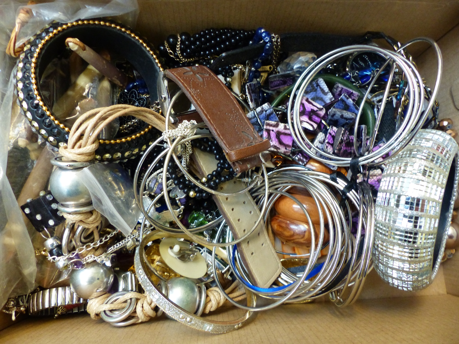 A large collection of costume jewellery including silver plated