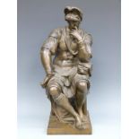 R Sauvage grand tour bronze Lorenzo de Medidi, after the original by Michelangelo,