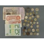 Approximately 130g of pre 1947 UK coinage includes 11g of pre 1920 Victorian florins, sundry coins,