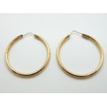 A pair of 18ct gold hoop earrings, 8.