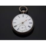 Adam Burdess of Coventry hallmarked silver pocket watch with inset subsidiary seconds dial,