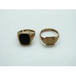Two 9ct gold rings, 7.