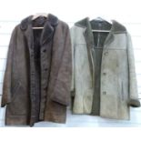 Two ladies sheepskin coats, one size 14,