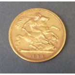 An 1899 gold half sovereign with Melbourne Mint mark