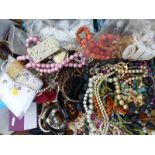 A large collection of costume jewellery to include filigree items, Keim brooch, bangles, beads,