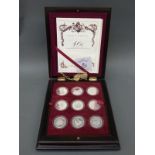 Queen Elizabeth II 40th Anniversary Coronation crown collection comprising eighteen Royal Mint