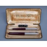 A Parker 51 cased fountain pen and propelling pencil set