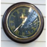 Banks's Brewery advertising wall clock in wooden case with black dial,