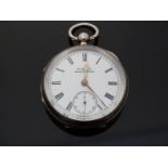 H Samuel Manchester Victorian hallmarked silver cased pocket watch,