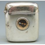 A Victorian novelty hallmarked silver vesta with inbuilt compass,