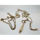 A Victorian guard chain marked gold