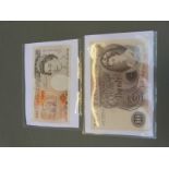 Two Bank of England £10 notes, AO1702149 Kentfield 1992 and AO1671783 Hollom 1964,