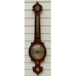 A Kemp, Groombridge Edwardian banjo barometer in rosewood case,