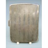 A hallmarked silver cigarette case, Birmingham 1927 maker Deakin & Francis Ltd, 65g,